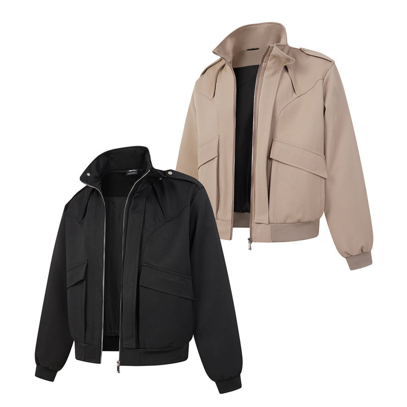 Blouson bomber oversize avec col montant et poches cargo