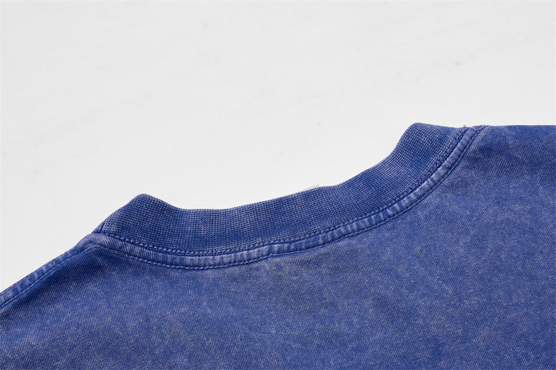 Abstract Shadow Figure Acid Wash Oversized T-Shirt – Vintage Washed Cotton Tee