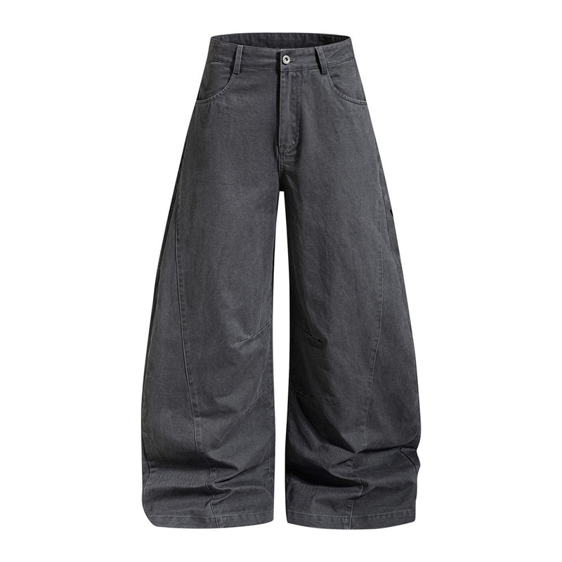 Baggy Cargo Pants Mens Wide-Leg Barrel Fit Vintage Washed Trousers