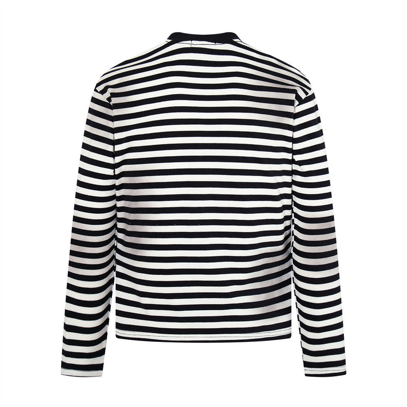 Striped Long-Sleeve Tee with Punk Graphic Print – Relaxed Fit