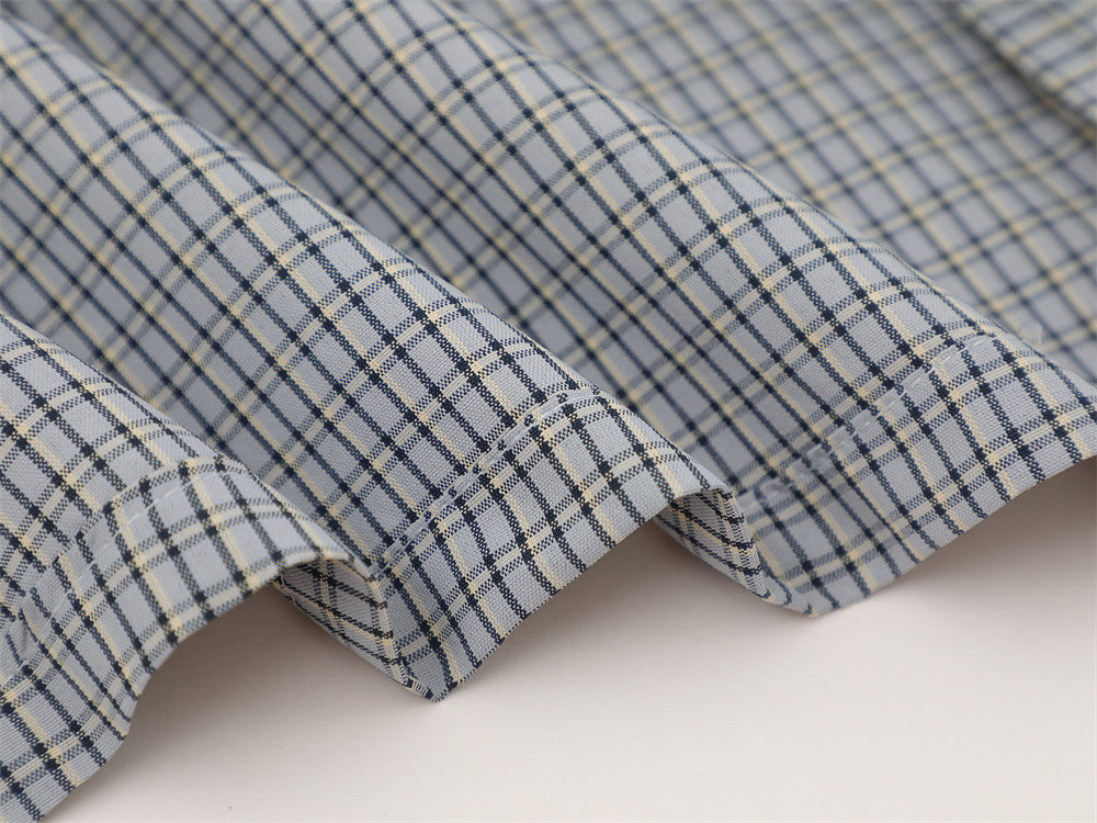 Paint Splash Embroidery Plaid Short Sleeve Shirt – Oversized Fit