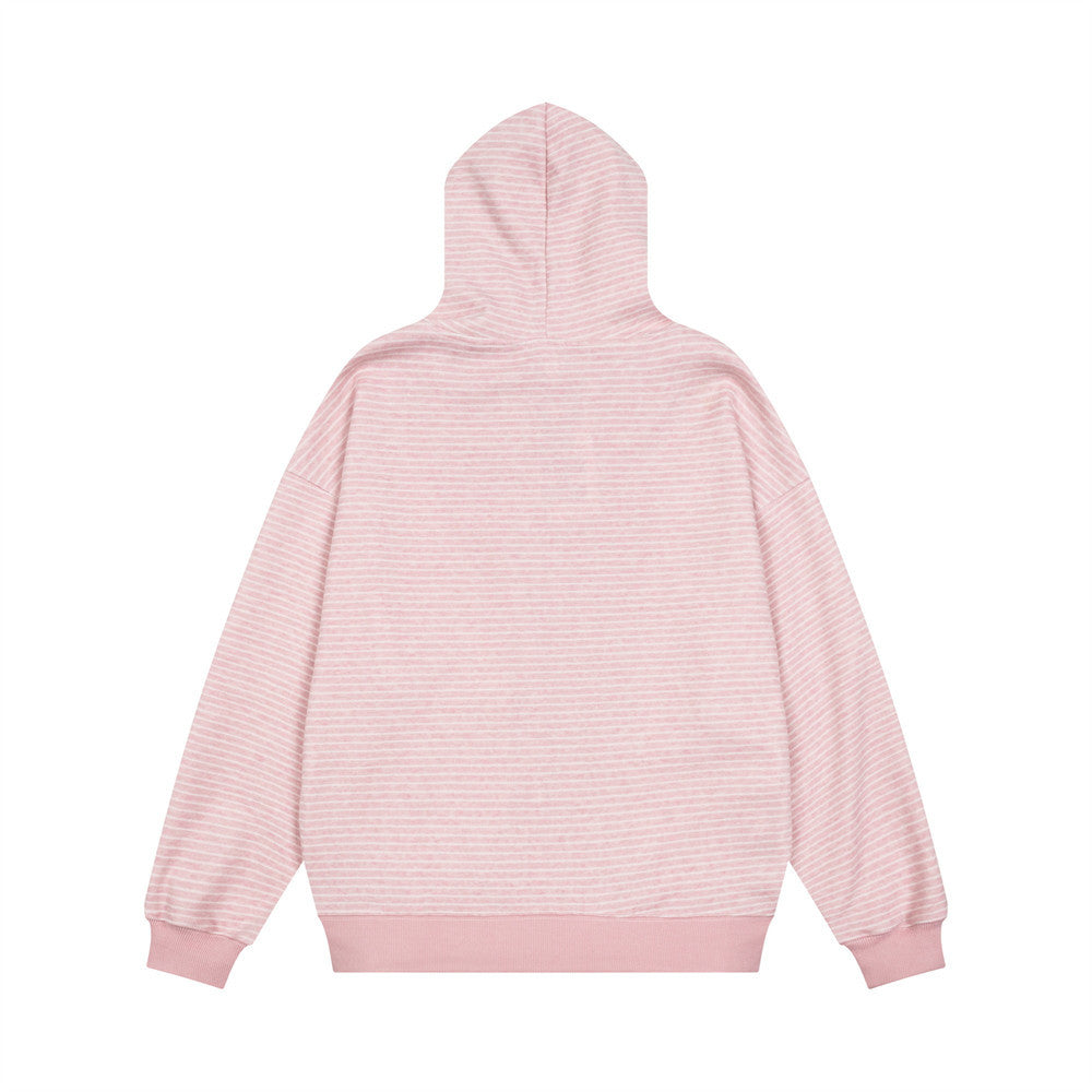 Striped Zip-Up Hoodie – Relaxed Fit Men's Full-Zip Sweatshirt