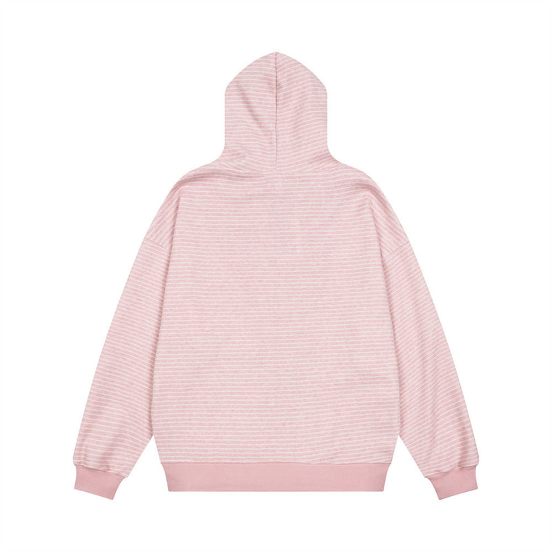 Striped Zip-Up Hoodie – Relaxed Fit Men's Full-Zip Sweatshirt