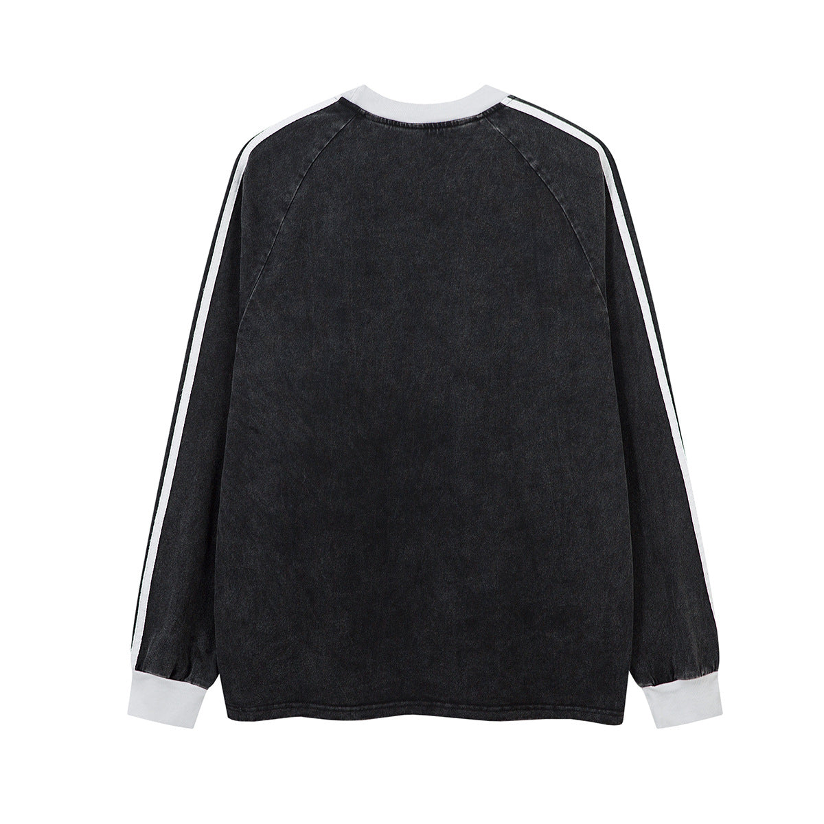 T-shirt graphique à manches longues – Imprimé écusson lapin streetwear, rayures et manches raglan