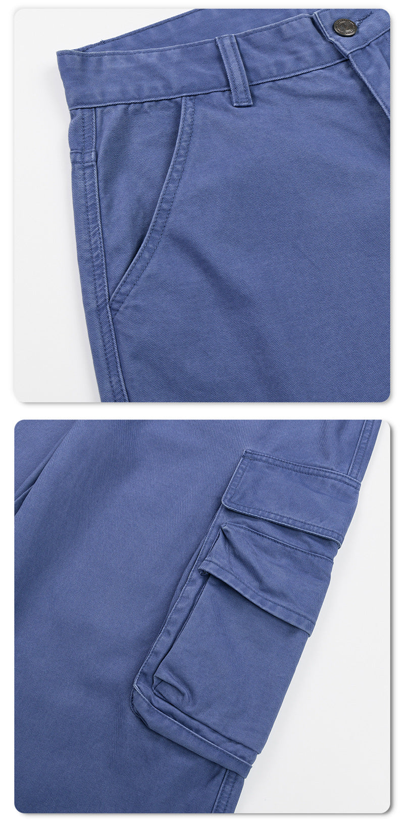 Pantalon cargo homme à jambes larges – Pantalon droit délavé à poches multiples