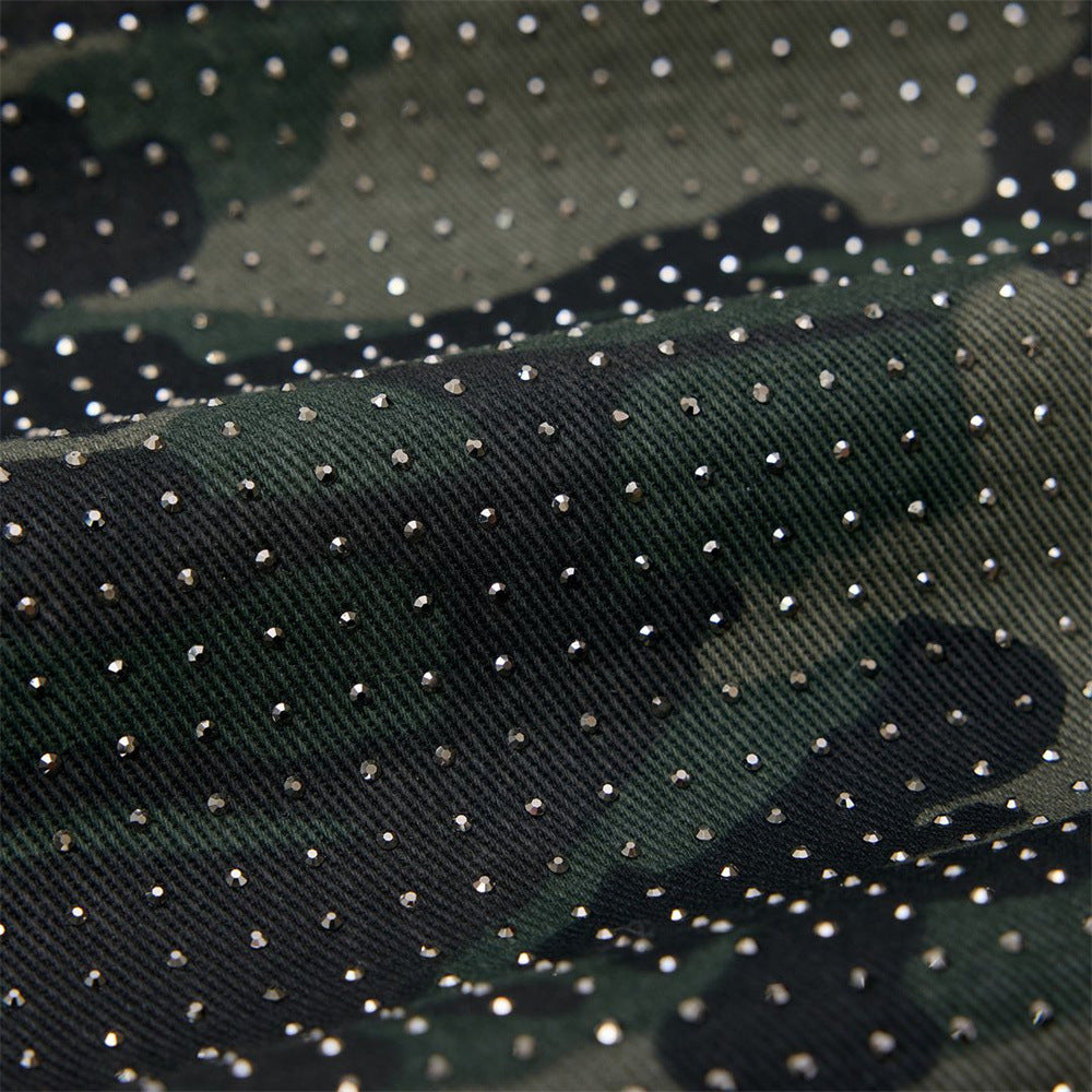 Camo-Hose mit weitem Bein und durchgehendem Strassdetail