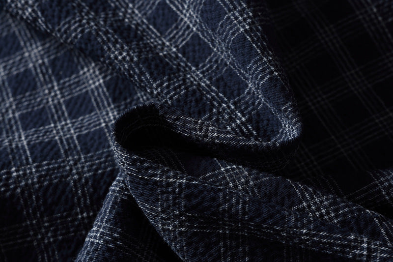 Plaid Long Sleeve Oversized Shirt – Men's Relaxed Fit Button-Up