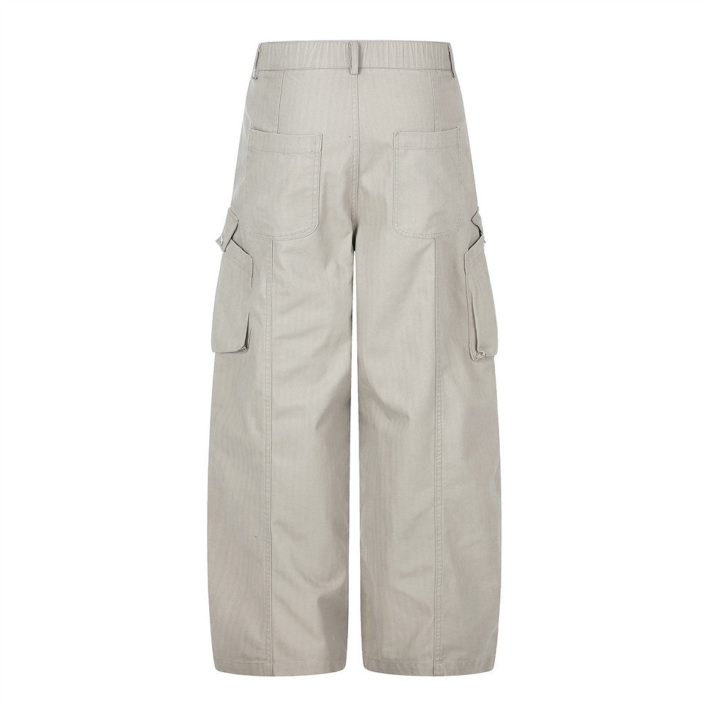 Wide-Leg Cargo Pants – Multi-Pocket Relaxed Fit Trousers