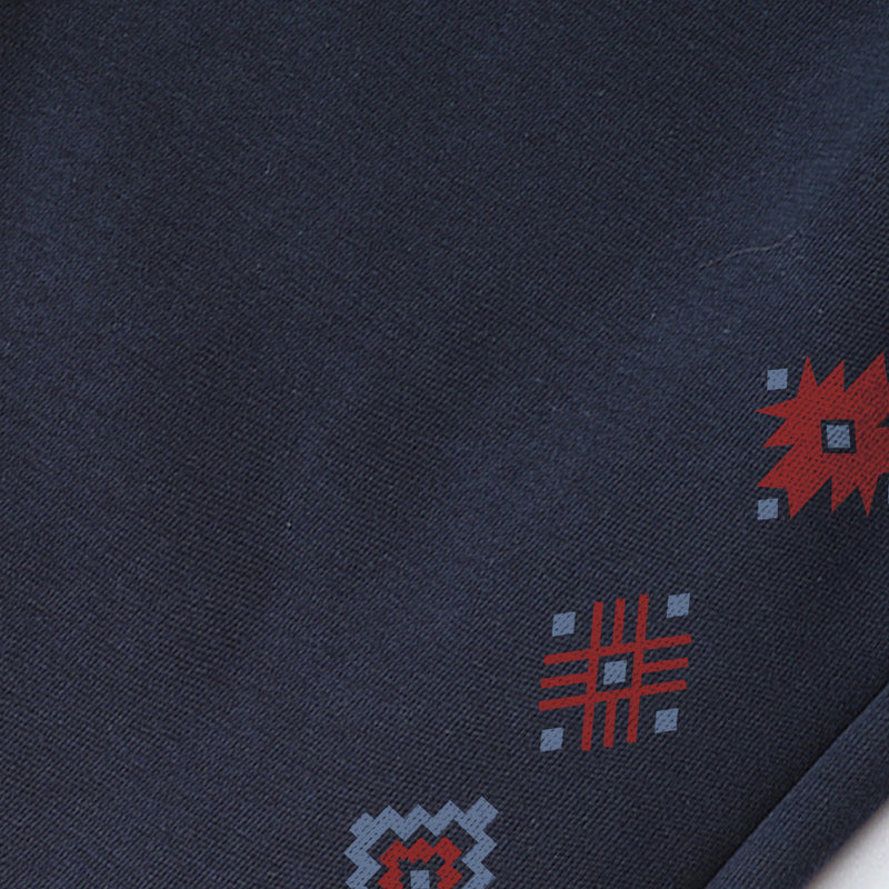 Men's Wide-Leg Sweatpants with Aztec Geometric Print