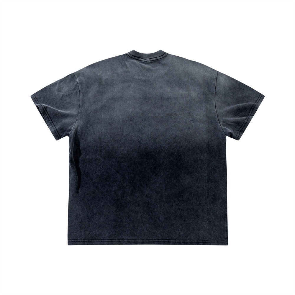Camiseta gráfica rosa para hombre – Camiseta extragrande lavada al ácido con ángel maid de anime