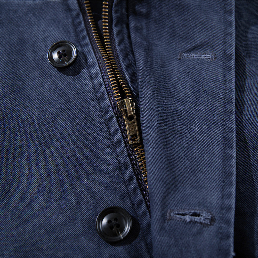 Blouson bomber en canvas lavé à col montant – Style workwear oversize