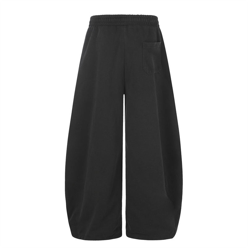 Wide-Leg Graphic Sweatpants – Baggy Fit with Letter Print & Elastic Waist