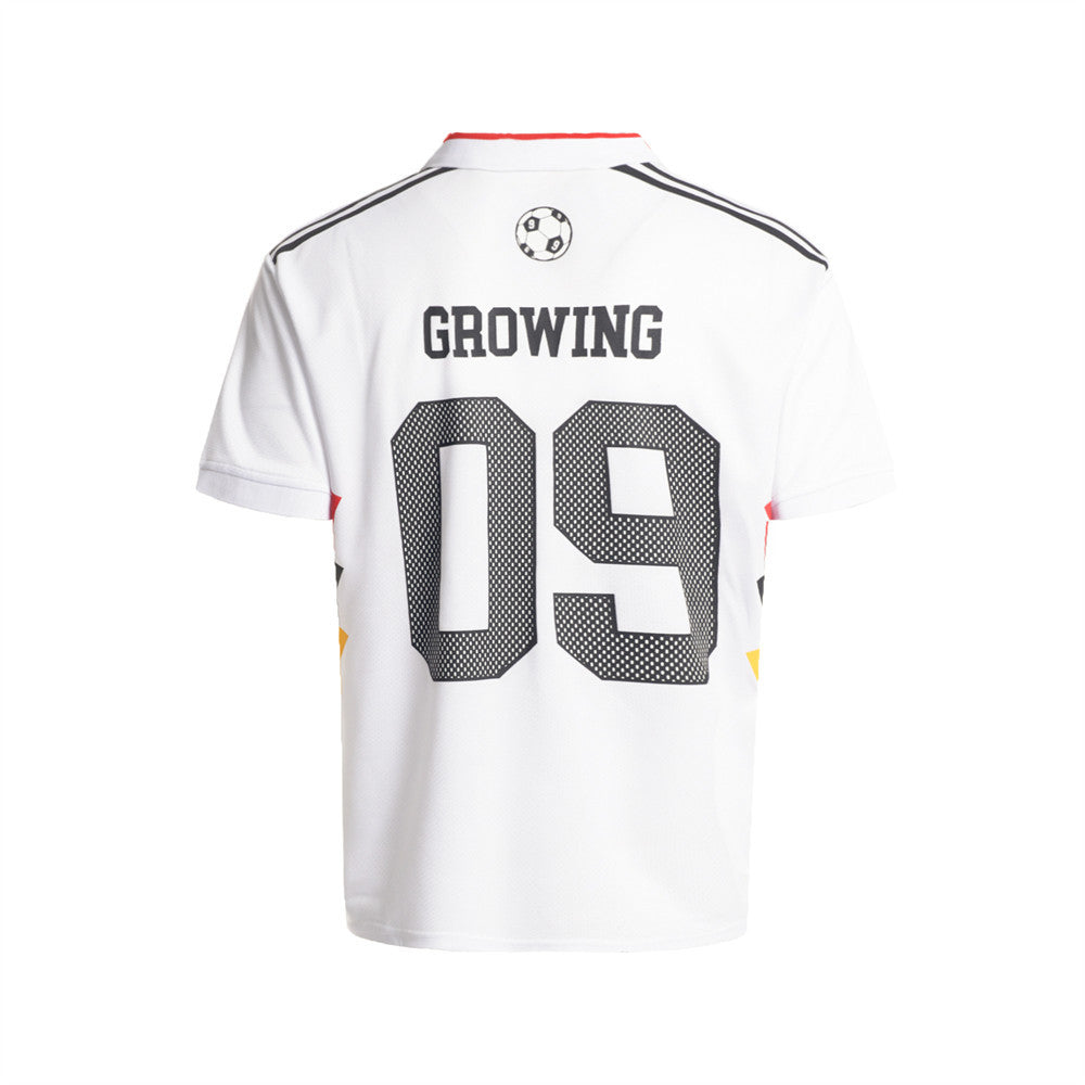 Mens Oversized Graphic T-Shirt Soccer Jersey No. 09 V-Neck Polo Tee