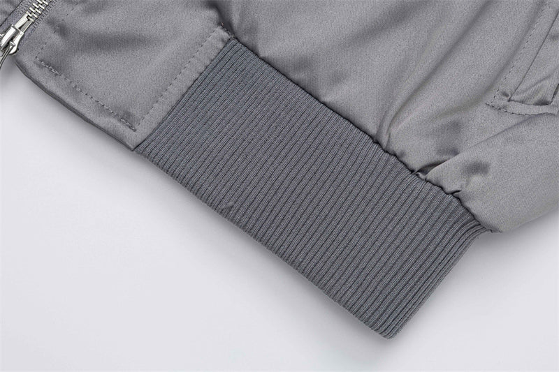 トライバル刺繍フード付きボンバージャケット｜ダブルジップ ショート丈ストリートコート