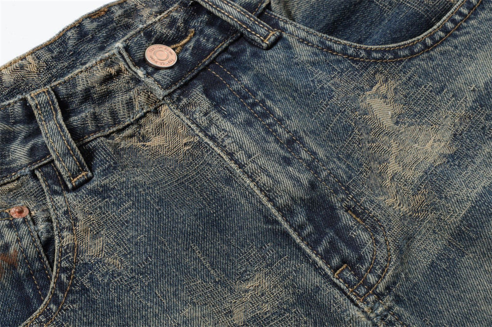 Wide Leg Jeans Mens Distressed Vintage Grunge Baggy Denim Pants