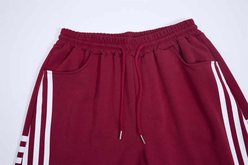 Wide Leg Sweatpants with Stripe & Mellifluous Graphic Print