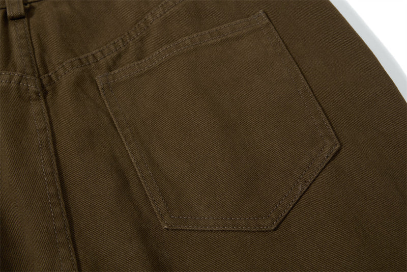 Men's Deconstructed Flare Cargo Pants with Ruched Pockets & Zip Detail