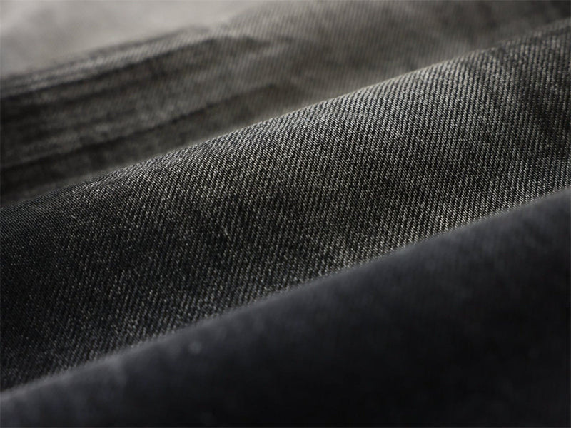 Wide-Leg-Baggy-Jeans – Verwaschene schwarze Distressed-Denim-Herrenjeans