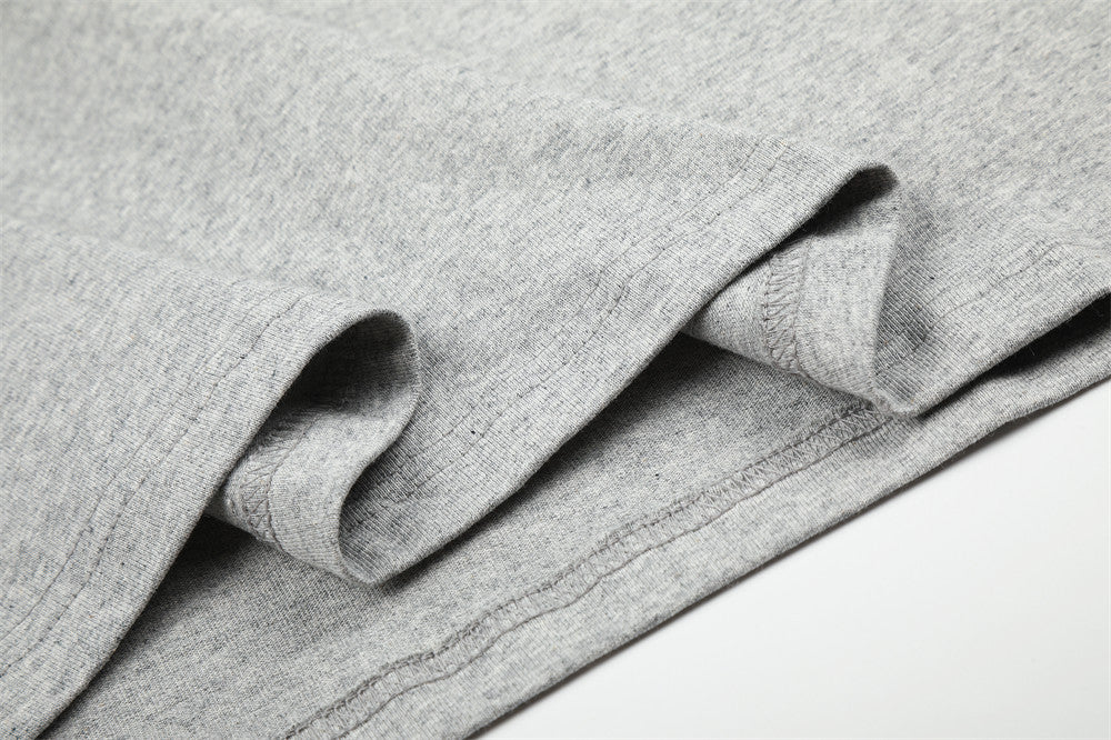 Men's Eagle & Star Graphic Long Sleeve Tee – Grey Colorblock Crew Neck