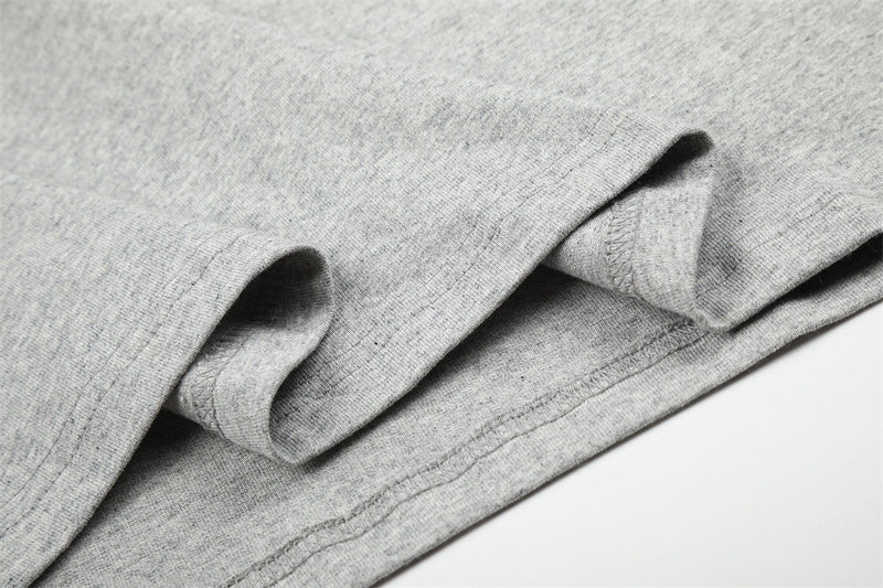 Men's Eagle & Star Graphic Long Sleeve Tee – Grey Colorblock Crew Neck