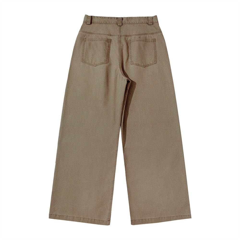 Wide-Leg Utility Pants – Panelled Straight-Fit Workwear Trousers