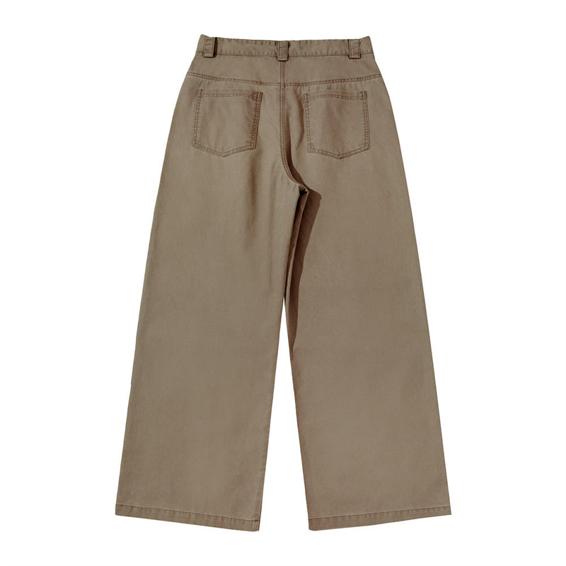 Wide-Leg Utility Pants – Panelled Straight-Fit Workwear Trousers