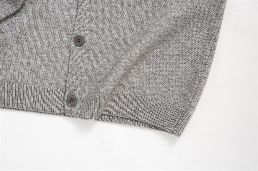Herren-Strickcardigan mit Knopfleiste und Kentkragen
