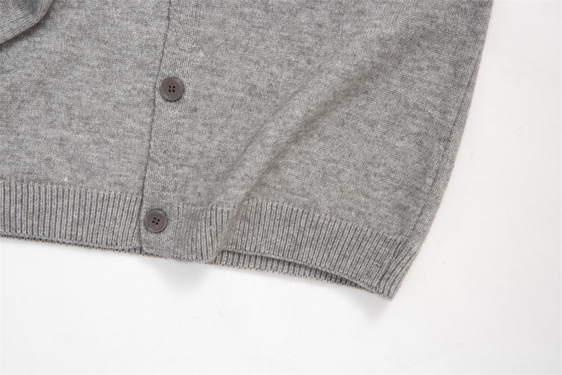 Herren-Strickcardigan mit Knopfleiste und Kentkragen