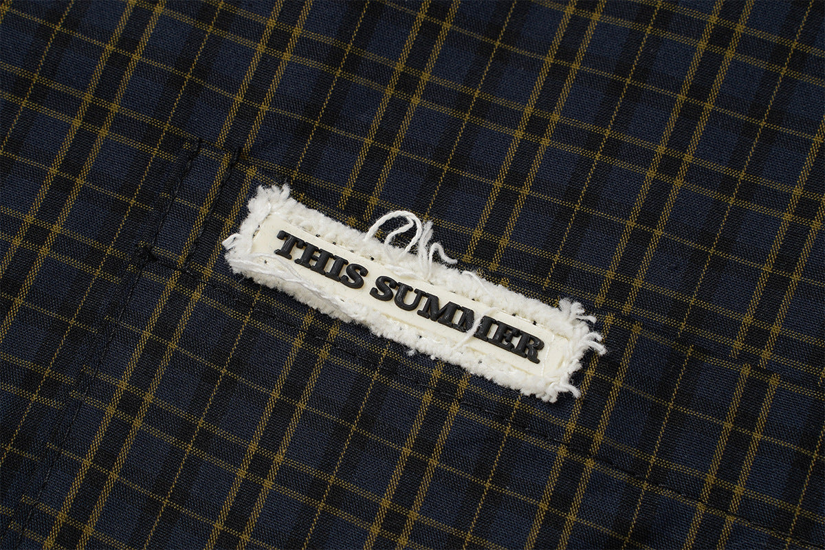 Chemise en flanelle à carreaux bleus – Coupe décontractée, manches longues et boutonnage