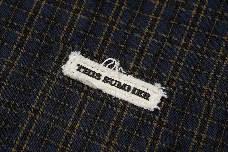 Chemise en flanelle à carreaux bleus – Coupe décontractée, manches longues et boutonnage