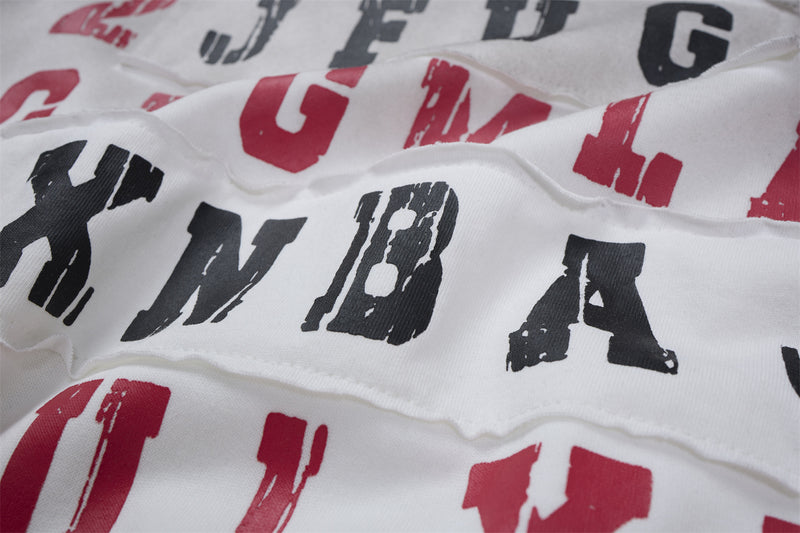Letter Grid Oversized Hoodie – Acid-Washed Distressed Streetwear Pullover