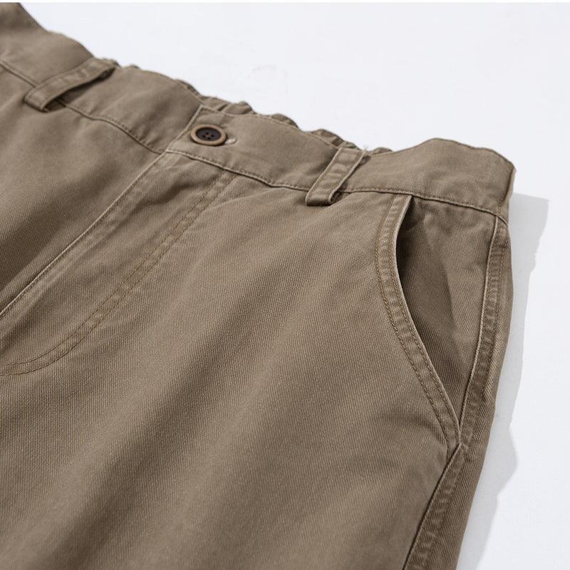 Wide-Leg Cargo Pants – Relaxed Fit Multi-Pocket Straight Trousers