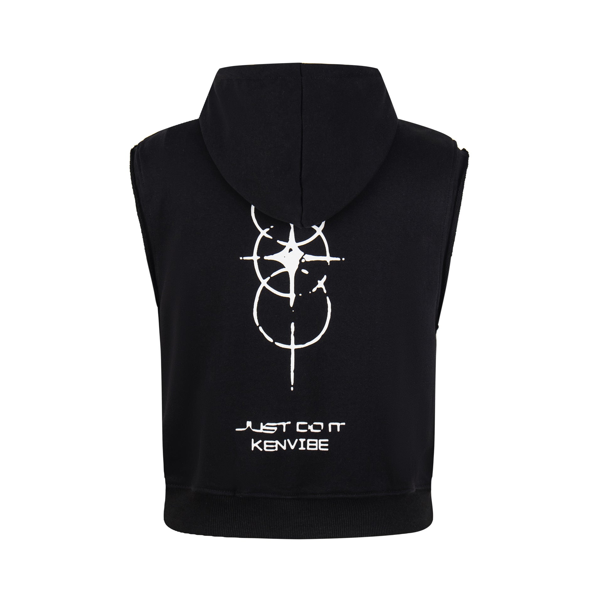 Chaleco sudadera sin mangas con cremallera – Gráfico de fútbol streetwear lavado