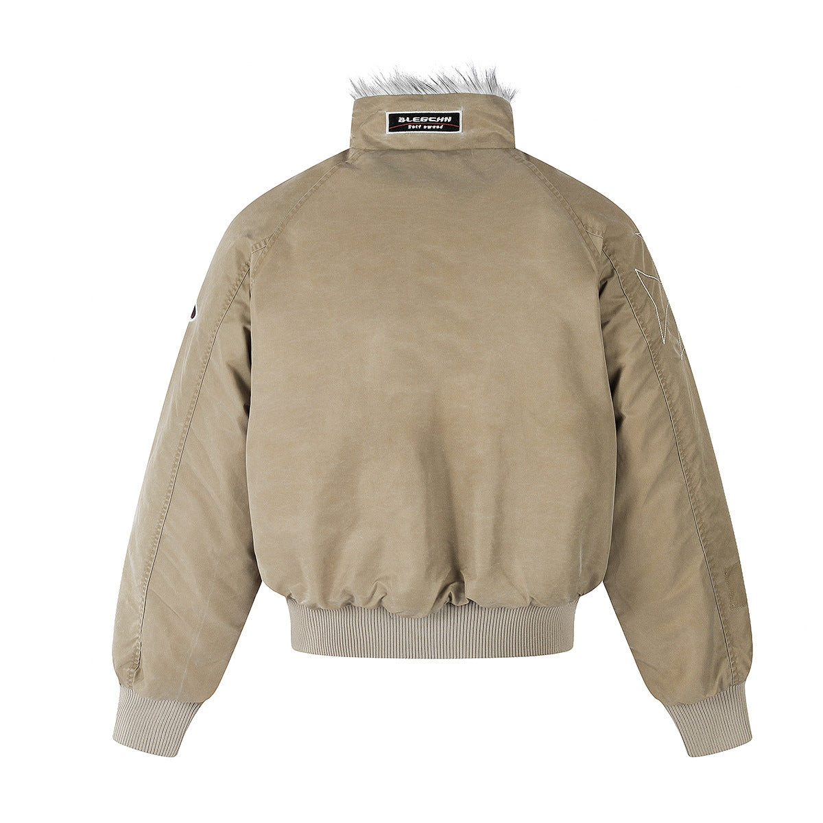Men's Padded Bomber Jacket with Faux Fur Collar – Oversized Flight Jacket