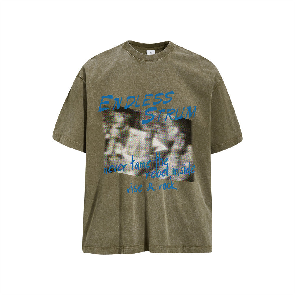 Endless Strum Graphic Acid Wash Oversized T-Shirt