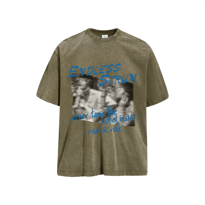 Endless Strum Graphic Acid Wash Oversized T-Shirt