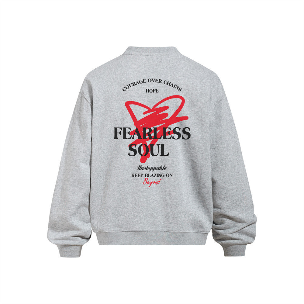 Fearless Soul Graphic Print Oversized Crewneck Sweatshirt