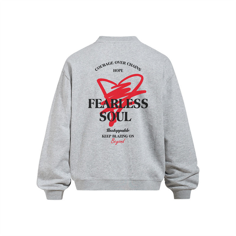 Fearless Soul Graphic Print Oversized Crewneck Sweatshirt