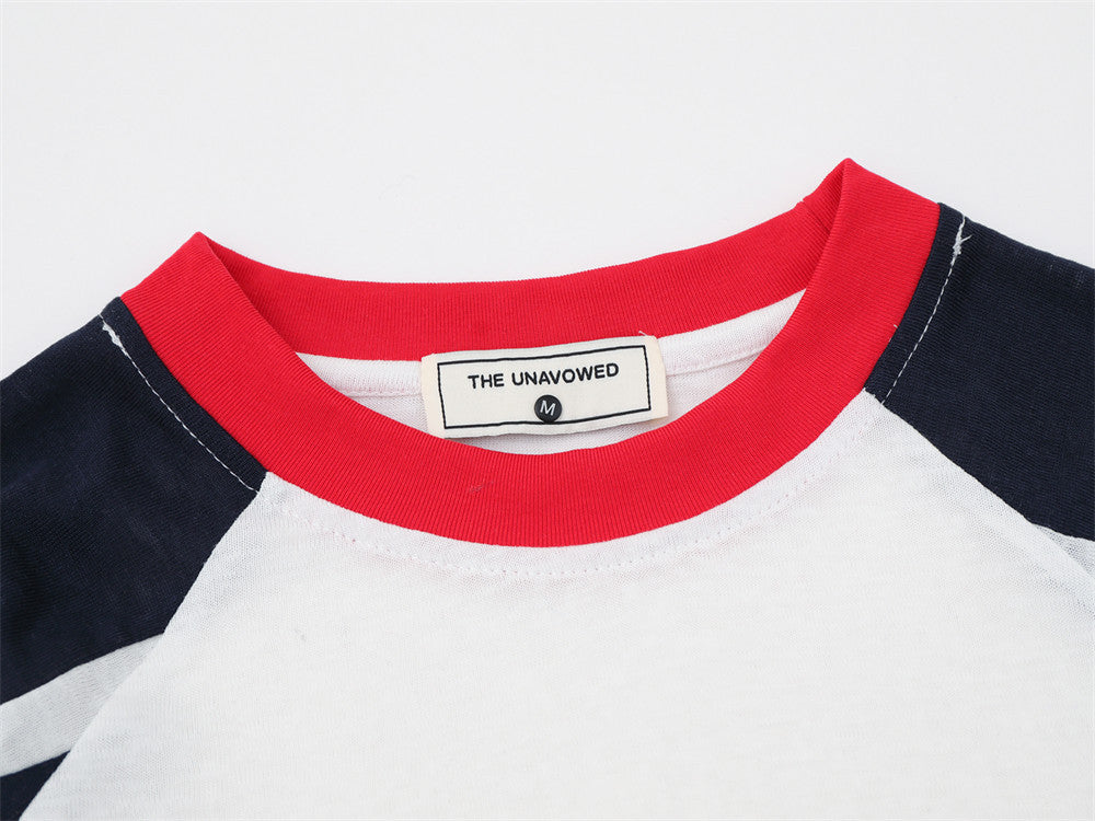 Artunad Club Raglan Long-Sleeve Graphic Tee – Navy & White Color-Block