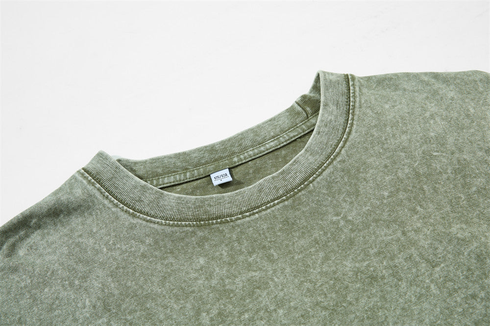 Men's Vintage Washed Long Sleeve Graphic Tee – Oversized Crew Neck Punk Street