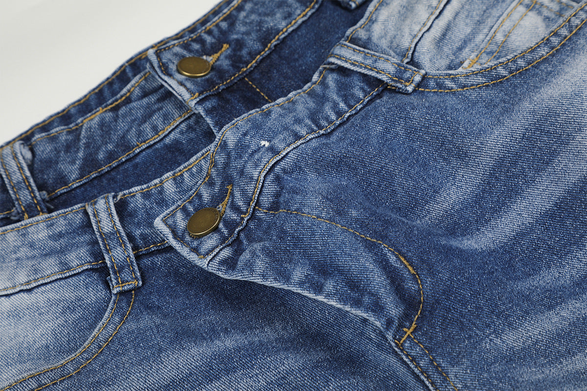Light Blue Baggy Jeans – Double Waistband Wide-Leg Denim