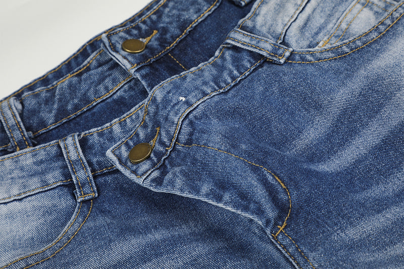 Light Blue Baggy Jeans – Double Waistband Wide-Leg Denim