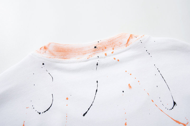 MFOUR Doberman Graphic Long Sleeve Shirt – Streetwear Paint Splatter Tee