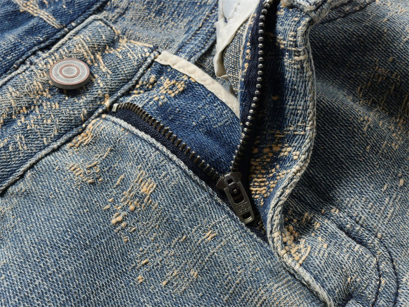Vintage Baggy Jeans Men – Heavy Distressed Wide-Leg Straight Denim Pants
