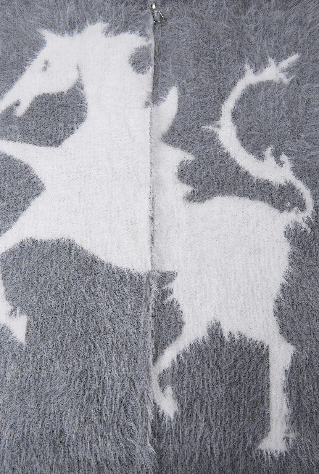 Sweat à capuche zippé en maille duveteuse – Motifs licorne et étoiles