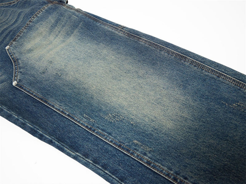 Men's Baggy Carpenter Jeans – Vintage Washed Wide-Leg Denim