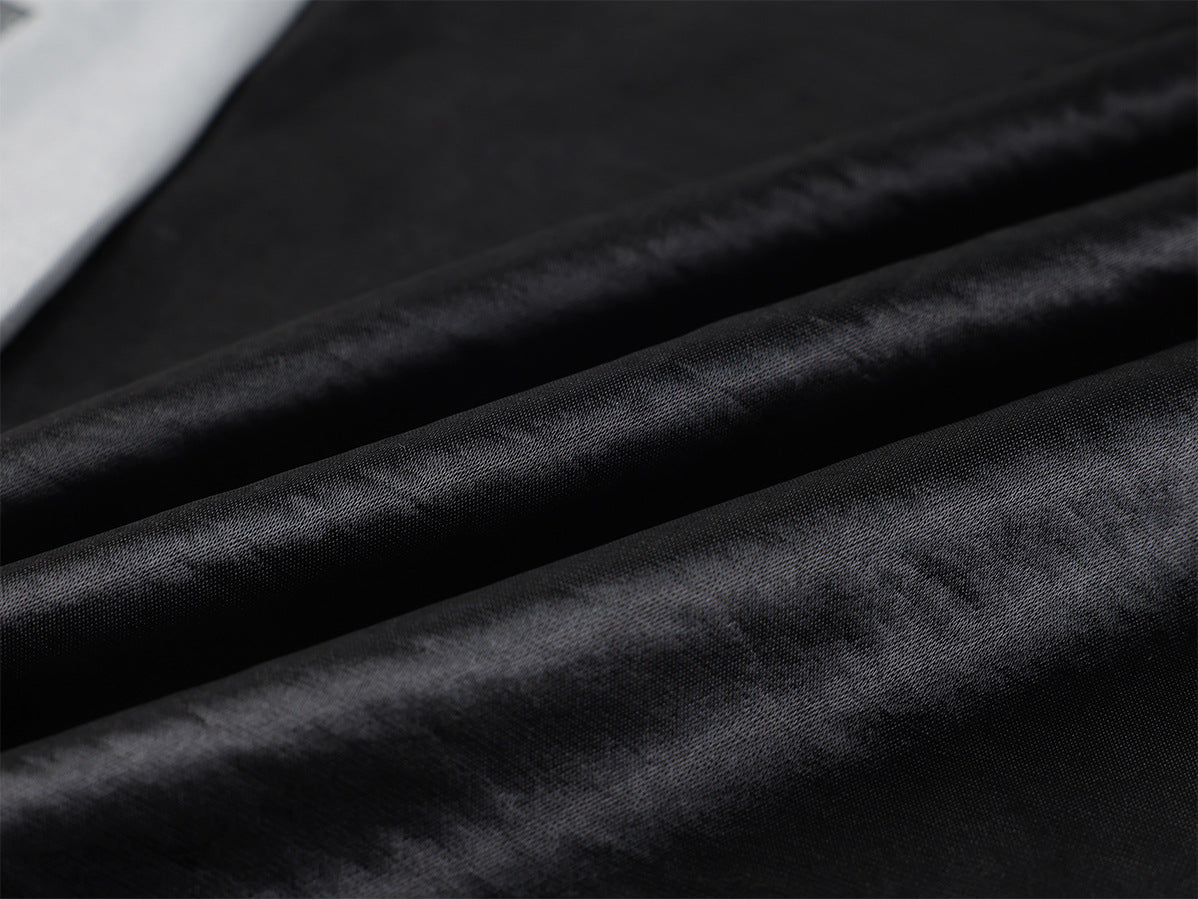 Pantalon de survêtement satiné à jambes larges – Imprimé graphique patchwork colorblock