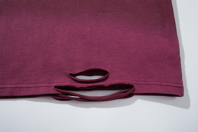 T-shirt manches longues effet superposé Flame 17 – Bas délavé, clous