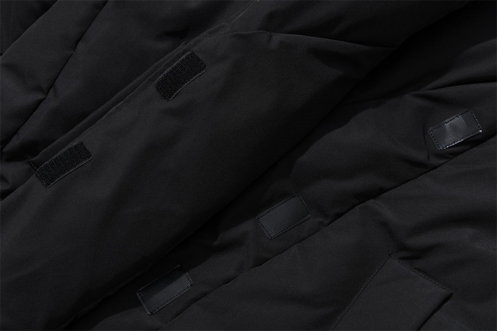 Men's Winter Puffer Jacket – Asymmetric Wrap Collar, High-Neck Quilted Coat in