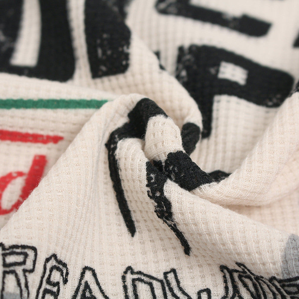 American Dumpster Hellsport Graphic Long-Sleeve Waffle-Knit Tee – Oversized